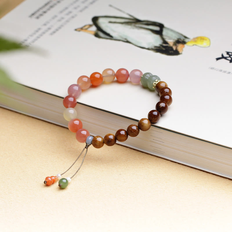 Wear FengShui Kuka Seed Yanyuan Agate Hetian Jade Wealth Protection Bracelet