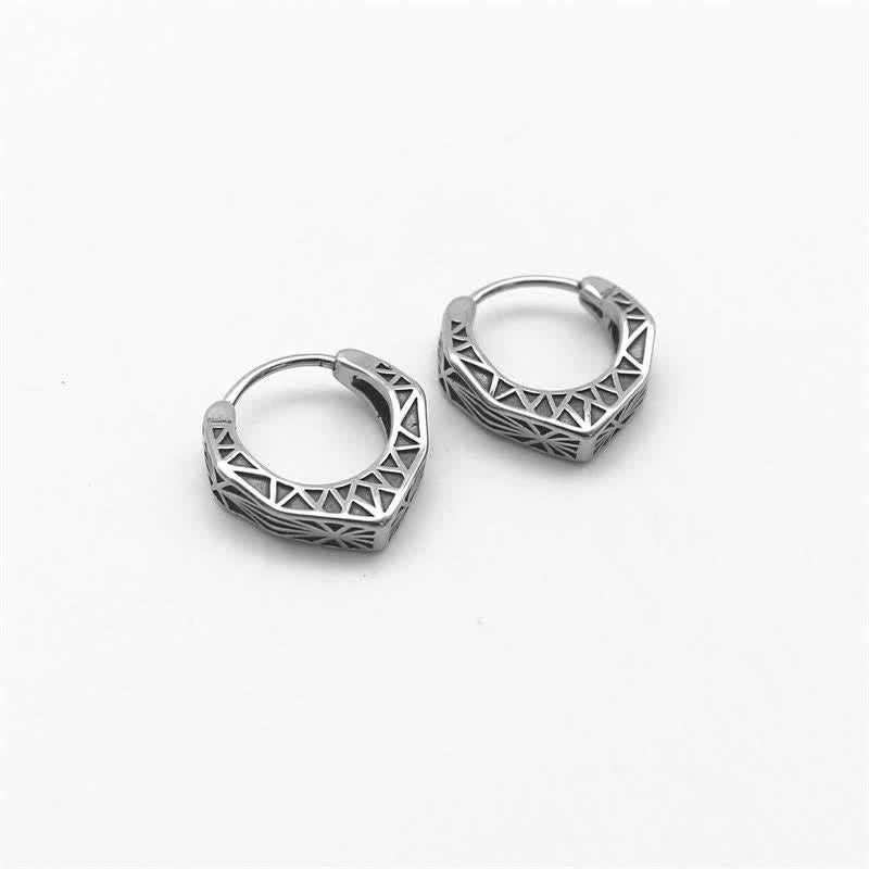 Wear FengShui Viking Hoop Titanium Steel Balance Earrings