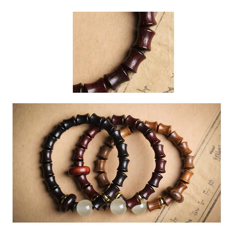 Wear FengShui Ebony Green Sandalwood Black Rosewood Bamboo Peace Bracelet