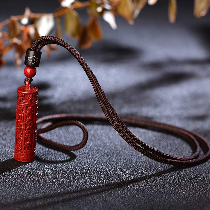 Wear FengShui Tibetan Cinnabar Mantra Concentration String Necklace