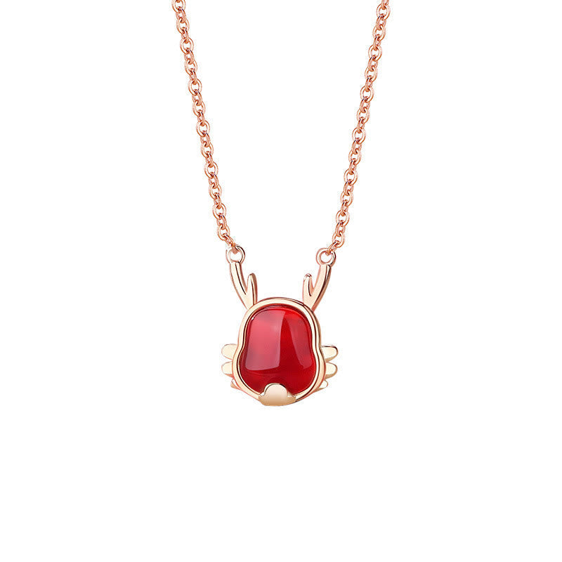 ❗❗❗A Flash Sale- Wear FengShui 925 Sterling Silver Year of the Dragon Natural Red Agate Dragon Attract Fortune Fu Character Strength Bracelet Necklace Pendant Earrings