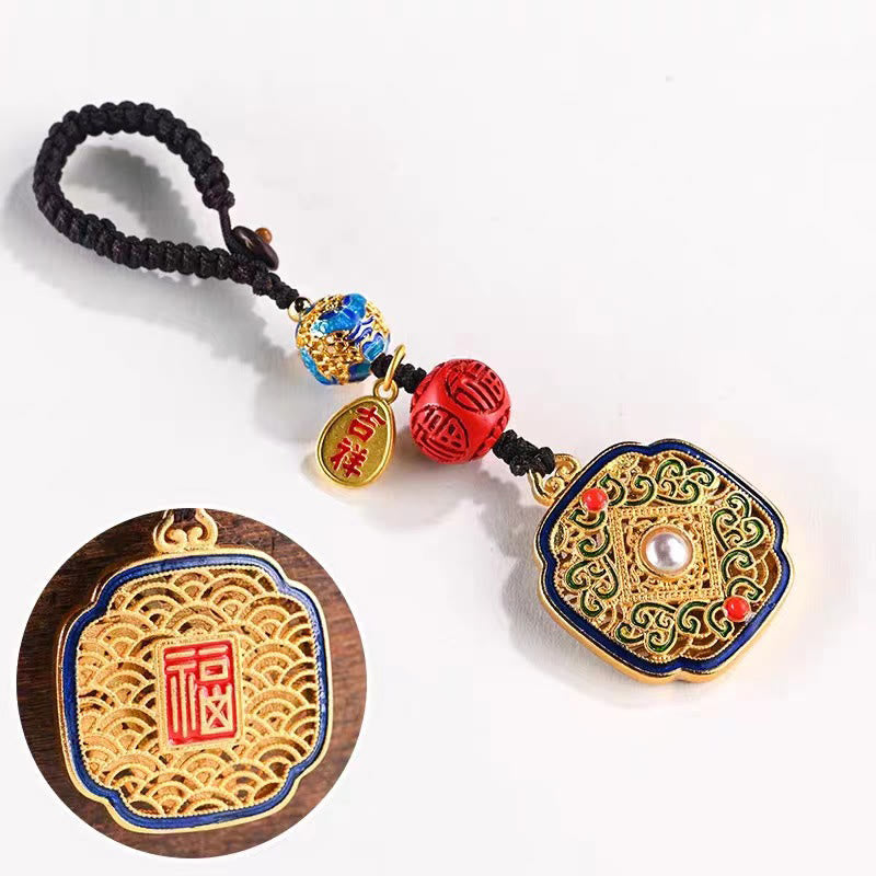Wear FengShui Fu Character Blessing Ruyi Charm Key Chain