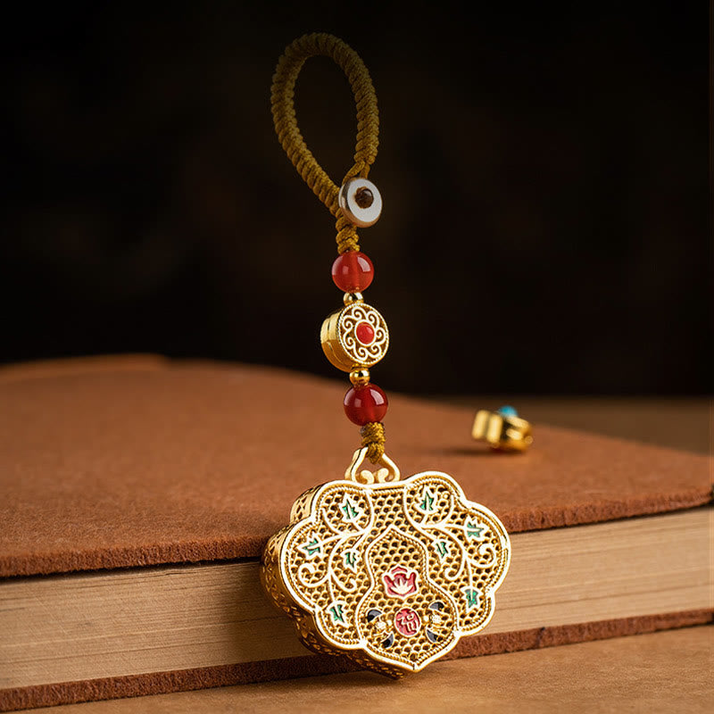 Wear FengShui Lock of Good Wishes Fu Character Luck Blessing Key Chain