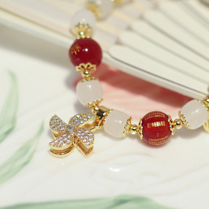 Wear FengShui Windmill Chinese Lock Charm Fu Character Blessing Bracelet