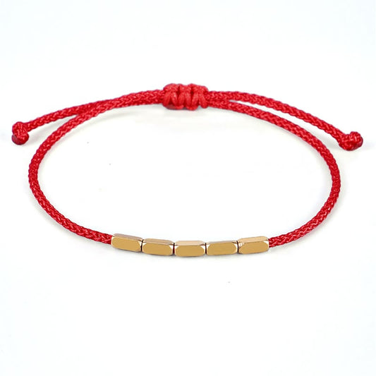 Wear FengShui Handcrafted Copper Bead Protection Braided String Bracelet