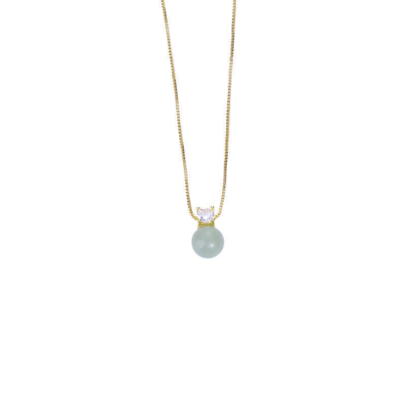 Wear FengShui Lucky Bead Jade Prosperity Chain Necklace Pendant