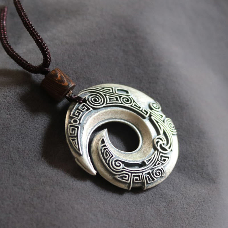 Wear FengShui One's Luck Improves Design Pattern Copper Luck Necklace Pendant