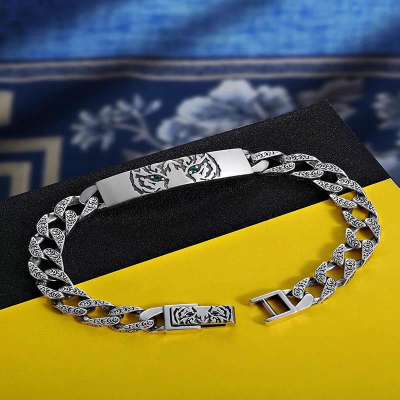Wear FengShui Tiger Tang Dynasty Flower Design Copper Luck Chain Bracelet