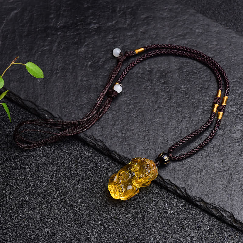 Wear FengShui FengShui Citrine PiXiu Wealth Necklace Pendant