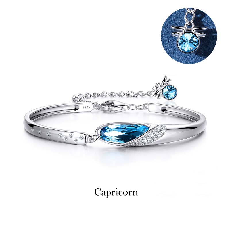 Wear FengShui 925 Silver Plated Copper 12 Constellations of the Zodiac Charm Bracelet