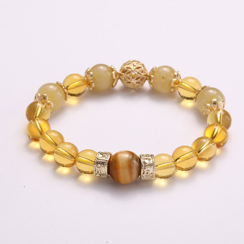 Wear FengShui Citrine Generosity Prosperity Beaded Bracelet