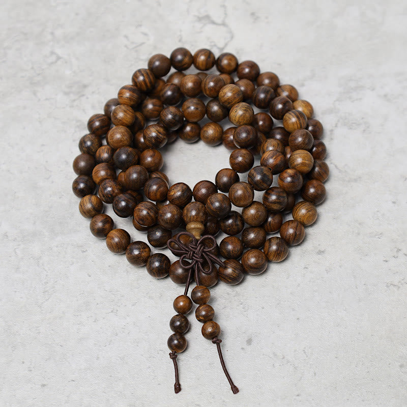 Wear FengShui 108 Mala Beads Bracelet Prayer Meditation Sandalwood Elastic