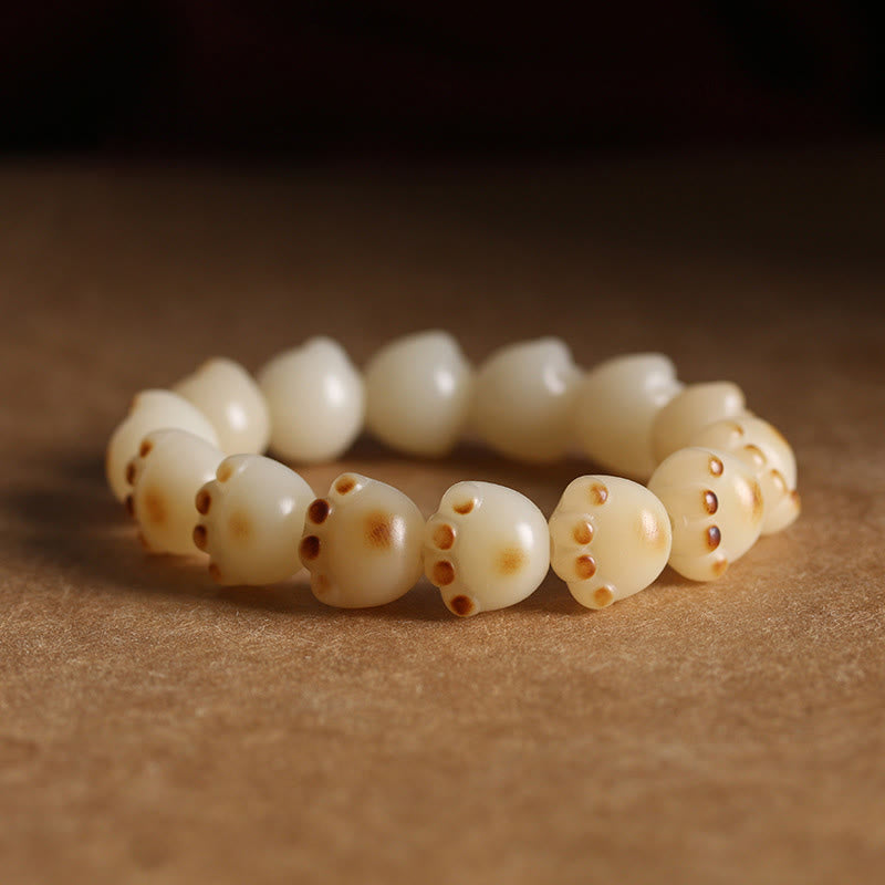 Wear FengShui Cute Lucky Cat Bodhi Seed Cat Paw Harmony Bracelet