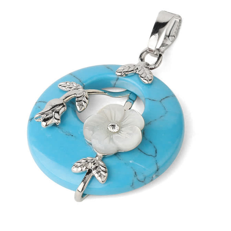 Wear FengShui Various Crystal Amethyst Green Aventurine Flower Healing Necklace Pendant