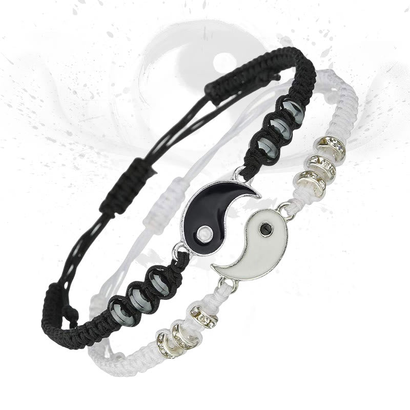 Wear FengShui 2pcs Yin Yang Hematite Couple Bracelet