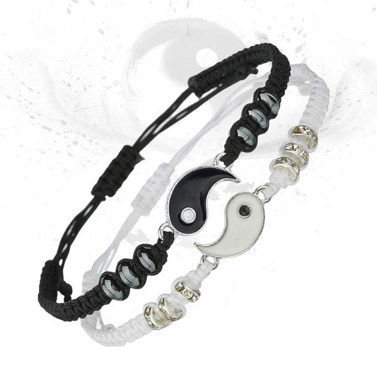 Wear FengShui 2pcs Yin Yang Hematite Couple Bracelet
