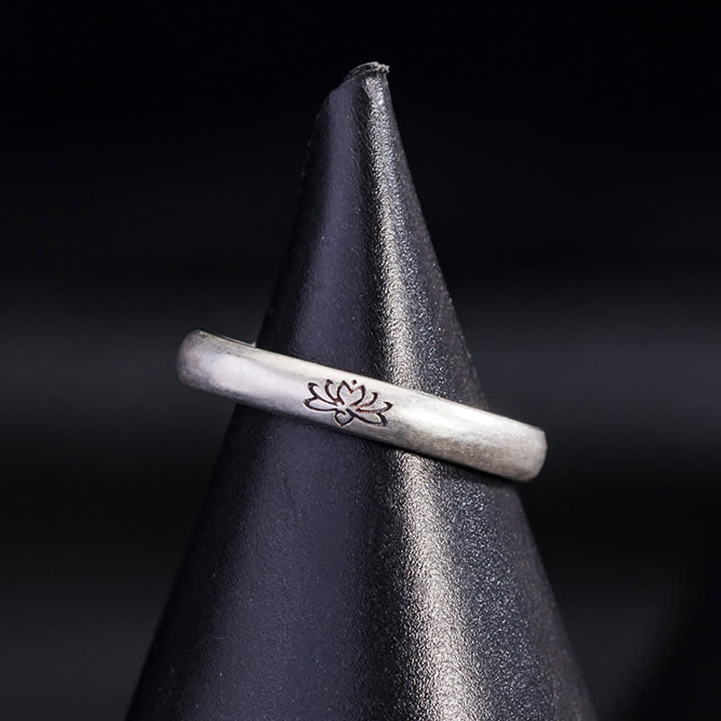 Wear FengShui 925 Sterling Silver Lotus Flower Enlightenment Ring