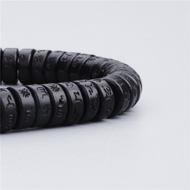 Wear FengShui Tibetan Coconut Shell Beads Engraved Om Mani Padme Hum Mantra Happiness Bracelet