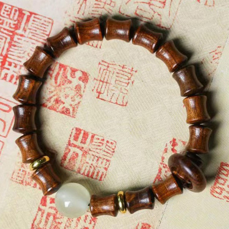 Wear FengShui Ebony Green Sandalwood Black Rosewood Bamboo Peace Bracelet