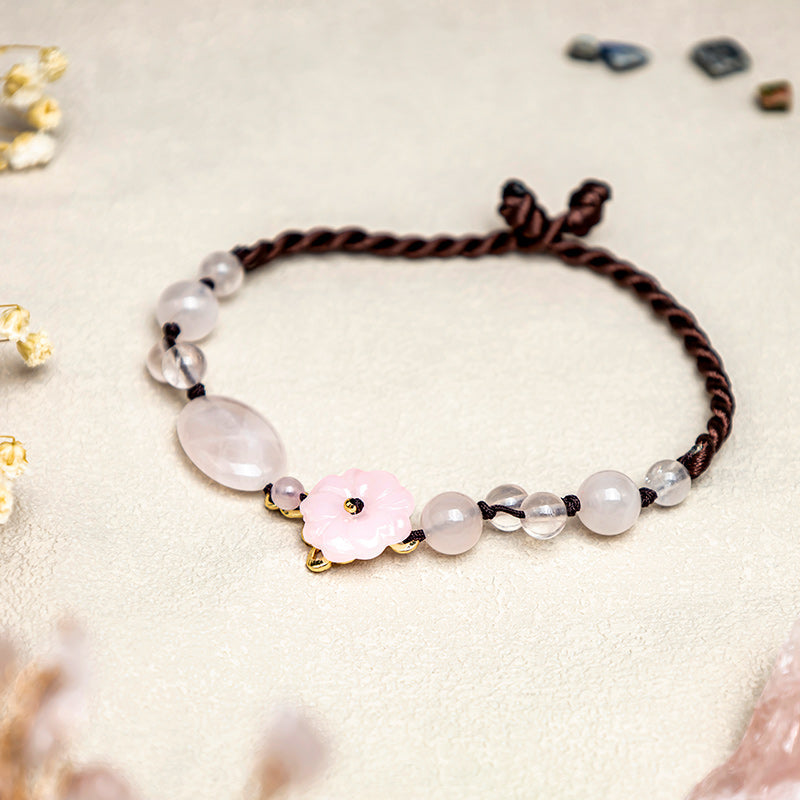 Wear FengShui The Flower of Love Pink Crystal Soothing Anklet