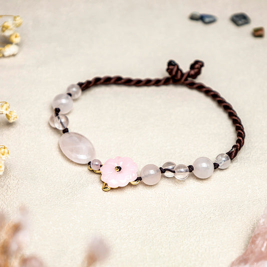 Wear FengShui The Flower of Love Pink Crystal Soothing Anklet