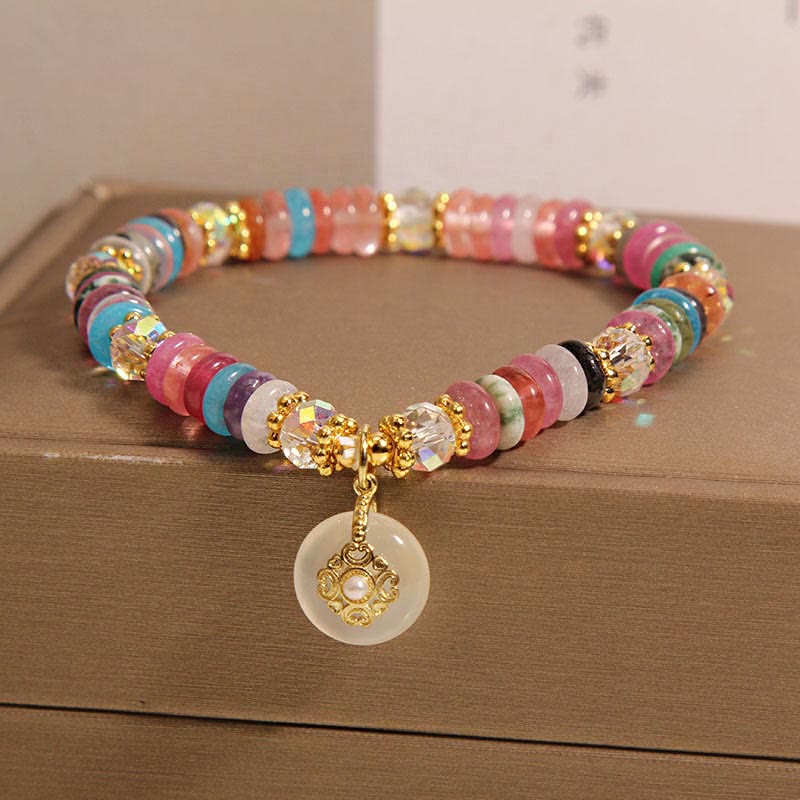 Wear FengShui Various Crystal Peace Buckle Auspicious Bracelet