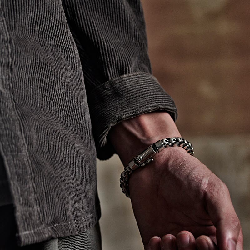 Wear FengShui Retro Dragon Scale Pattern Success Strength Bracelet