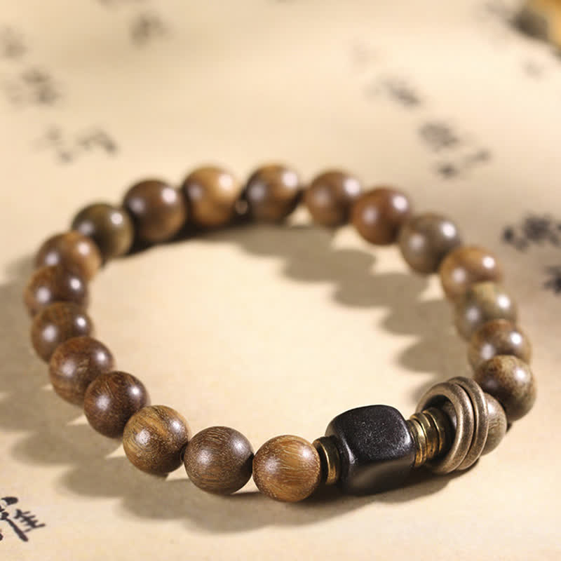 Wear FengShui Tibetan Green Sandalwood Crystal Soothing Peace Bracelet