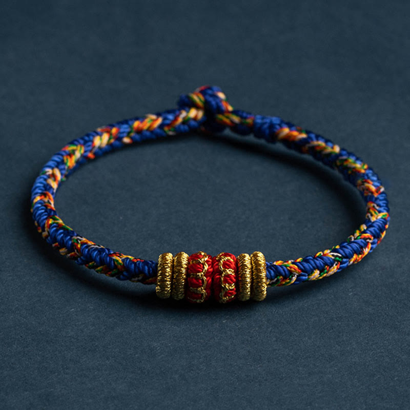 Wear FengShui Tibet Handmade Chinese Zodiac Natal Buddha Luck Strength Braided String Bracelet