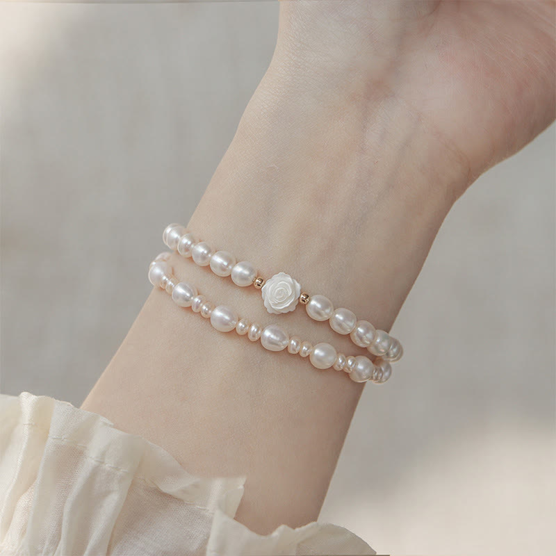 Wear FengShui Natural Flower Pearl Sincerity Bead Bracelet