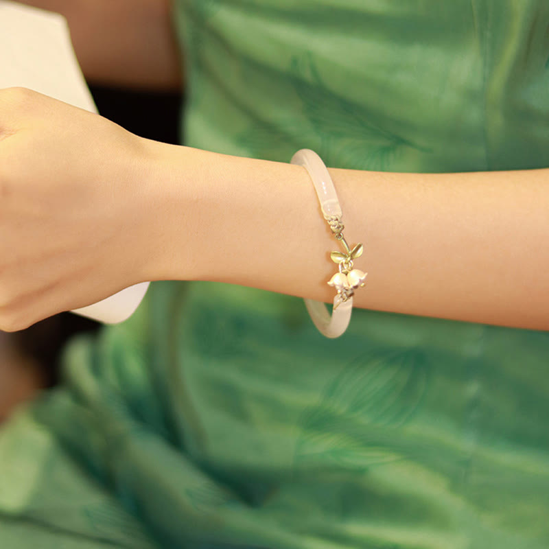 Wear FengShui Lily of the Valley Flower Happiness Strength Bracelet Bangle