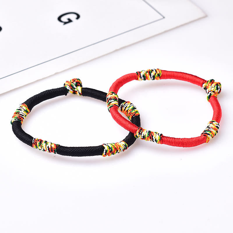 Wear FengShui Tibetan Handmade Colorful King Kong Knot Lucky Protection Braid String Bracelet