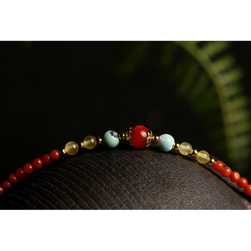 Wear FengShui 925 Sterling Silver Natural Red Agate Amber Peony Confidence Charm Necklace Pendant
