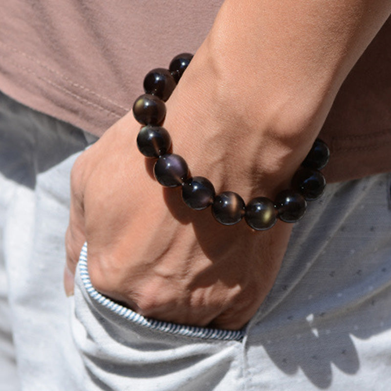 Wear FengShui Natural Rainbow Obsidian Positive Bracelet