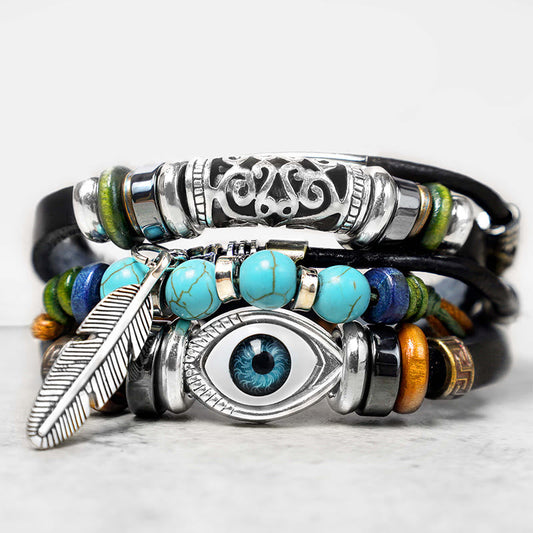 Wear FengShui Tibetan Turquoise Evil Eye Purification Bracelet