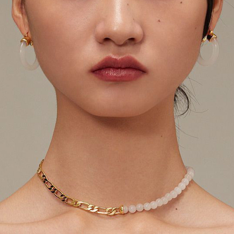 Wear FengShui Round Jade White Jade Prosperity Earrings