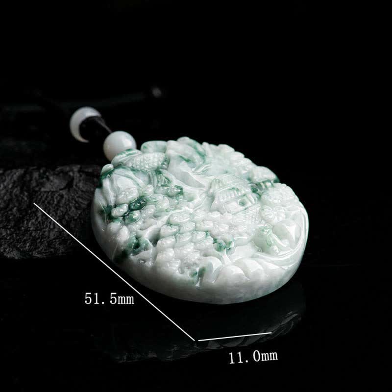 Wear FengShui Mountain Landscape Jade Abundance String Necklace