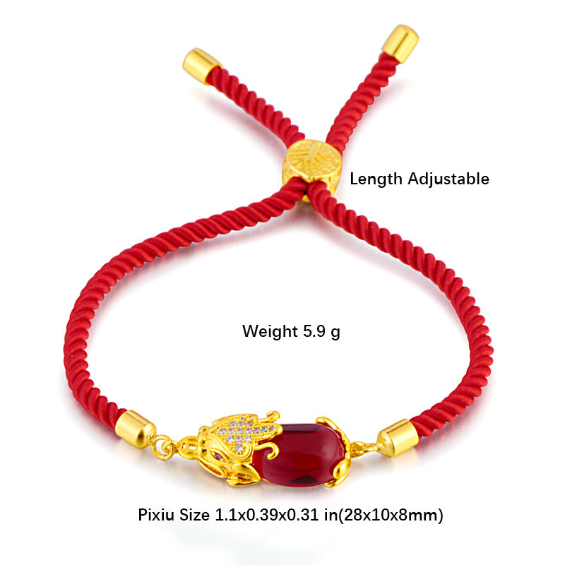 Wear FengShui Wealth Attractor Red Agate Pixiu Red String Bracelet