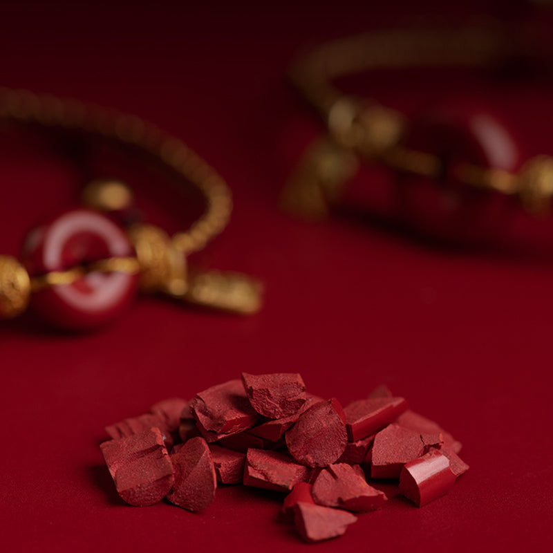 Wear FengShui Natural Cinnabar Peace Buckle Fu Character Charm Blessing Braided Bracelet