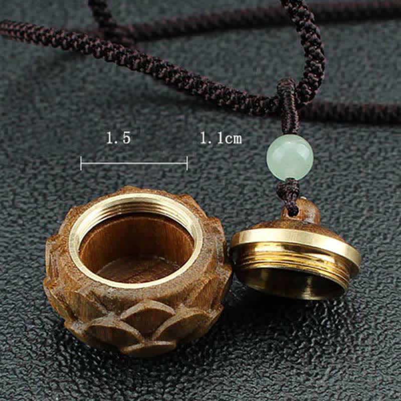 Wear FengShui Tibet Green Sandalwood Rosewood Om Mani Padme Hum Lotus Positive Soothing Necklace Pendant