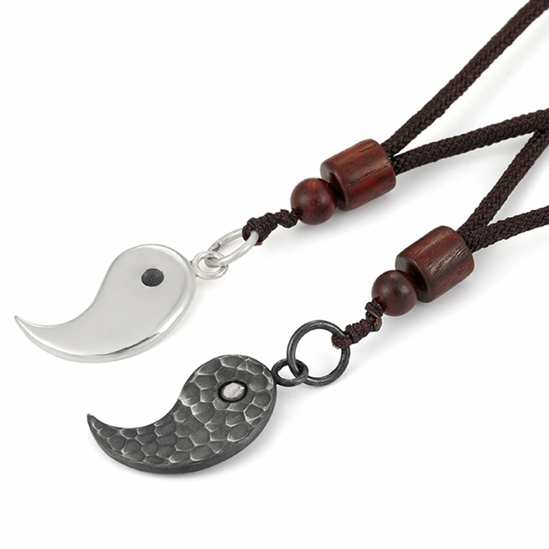 Wear FengShui 990 Sterling Silver Yin Yang Balance Harmony Necklace Pendant