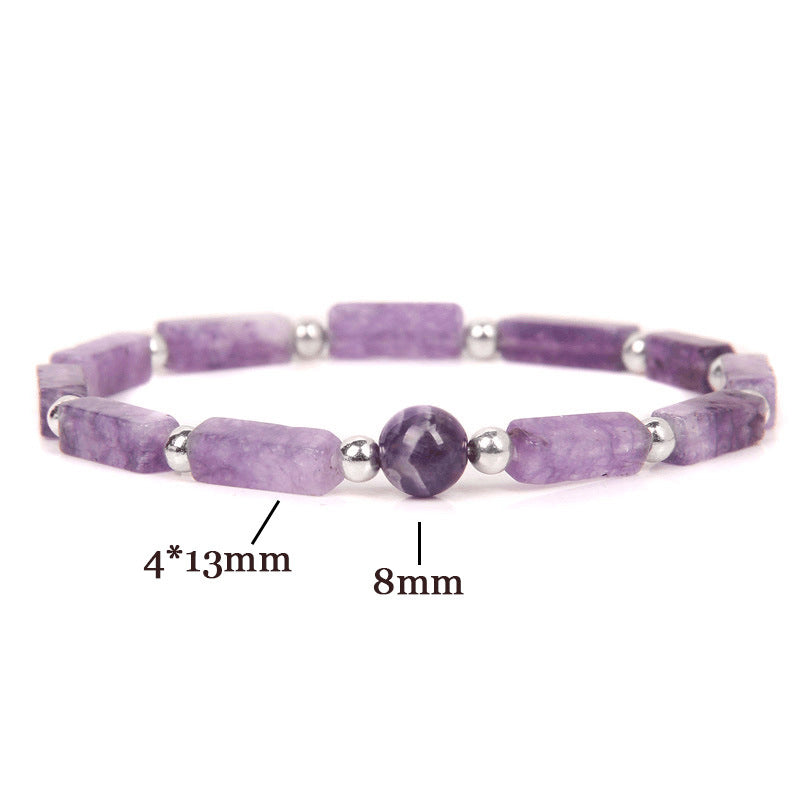Wear FengShui Natural Crystal Amethyst Tiger Eye Spiritual Balance Bracelet