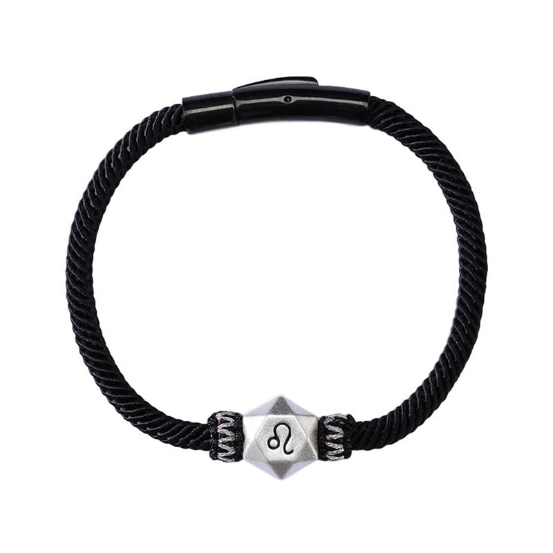 Wear FengShui 999 Sterling Silver 12 Constellations of the Zodiac Protection Handmade String Bracelet