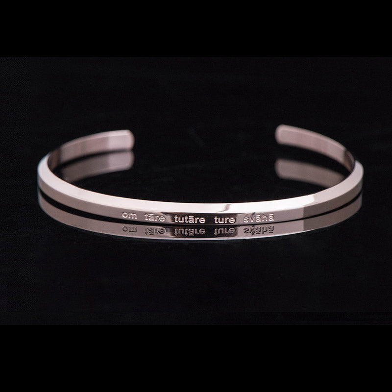 Wear FengShui Six True Words Engraving Titanium Steel Blessing Protection Bracelet