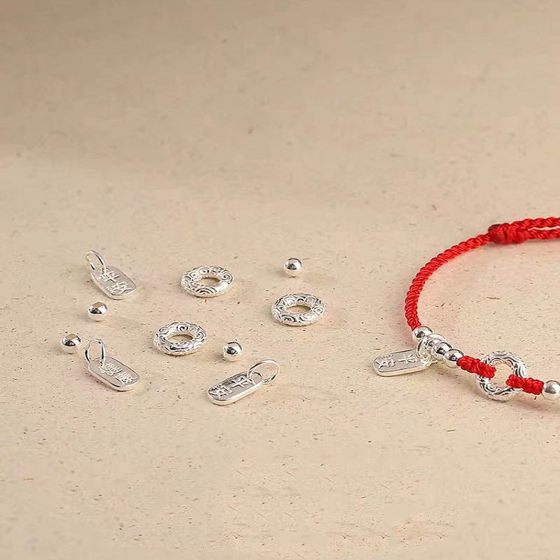 Wear FengShui 925 Sterling Silver Auspicious Clouds Peace Buckle Safe And Sound Bracelet Anklet
