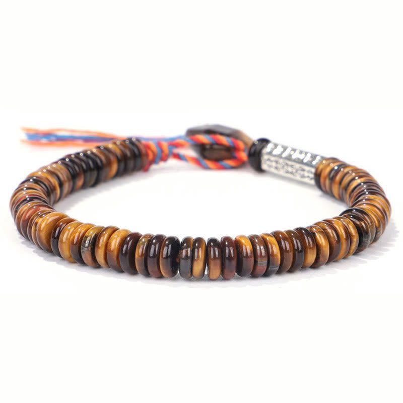 Wear FengShui Tibetan Tiger Eye Om Mani Padme Hum Protection Power Bracelet