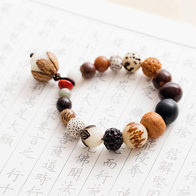 Wear FengShui Bodhi Seed Lotus Wisdom Peace Wrist Mala Bracelet