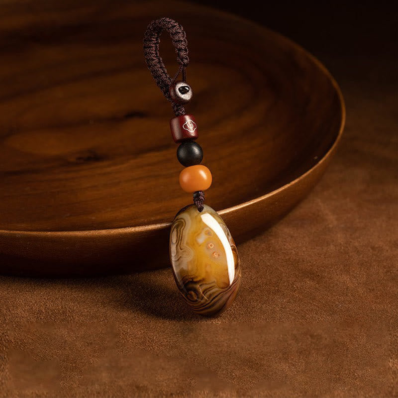 Wear FengShui Random Sardonyx Stone Positive Key Chain