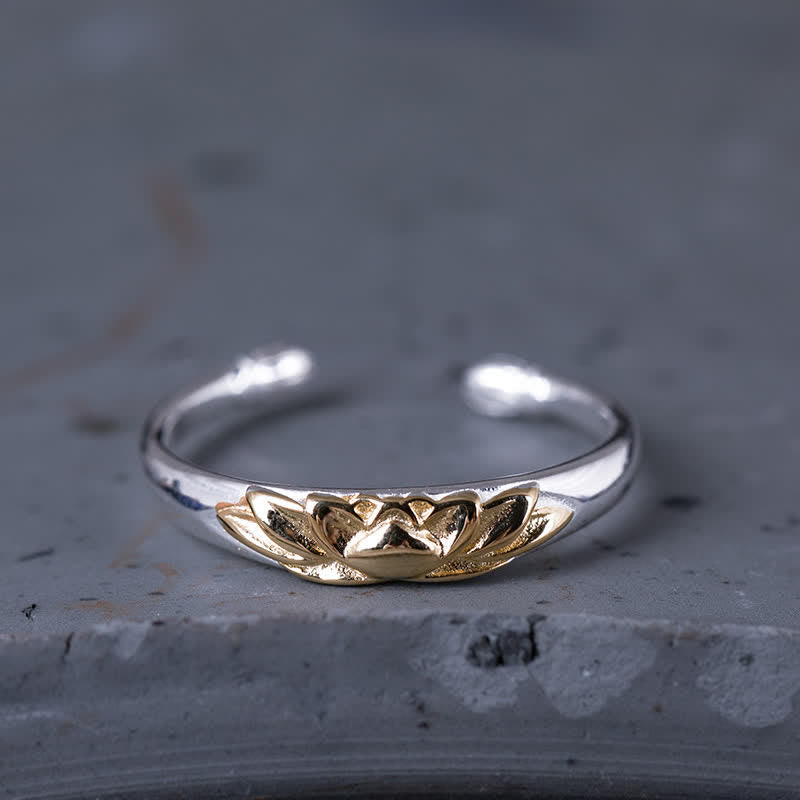 Wear FengShui 925 Sterling Silver Lotus Flower New Beginning Ring