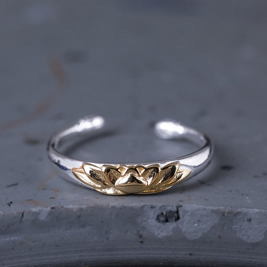 Wear FengShui 925 Sterling Silver Lotus Flower New Beginning Ring